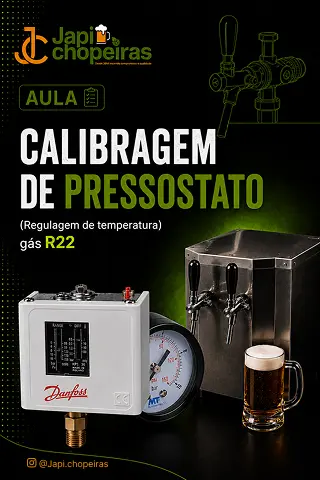 Calibragem de pressostato em chopeira com gás R22 para regulagem precisa da temperatura de refrigeração