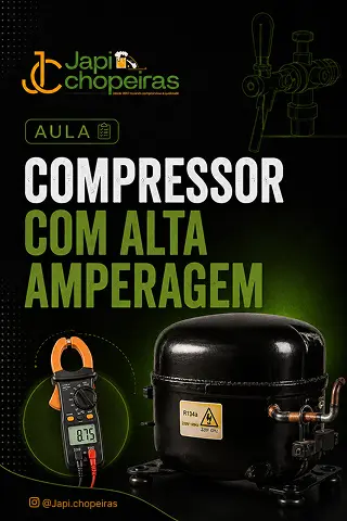 Compressor de chopeira com alta amperagem identificado durante diagnóstico do sistema de refrigeração